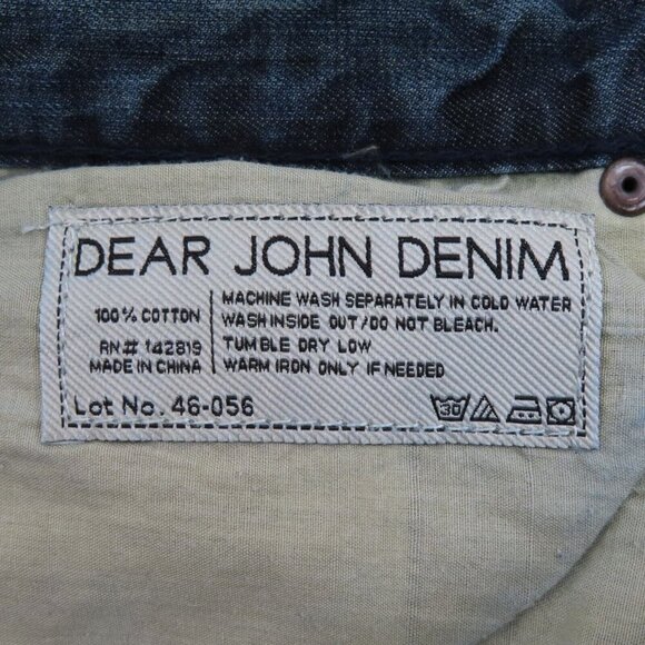 Dear John Womens 27 Jesse Boyfriend Distressed Roll Cuff Hem Denim Blue Jeans - Picture 9 of 12